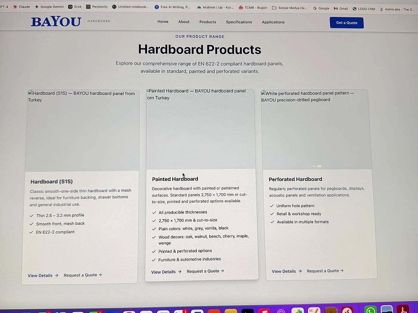 Furniture Backing — hardboard application example